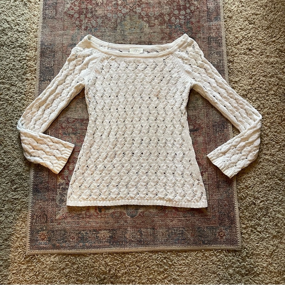 LOFT Cream Textured Sweater